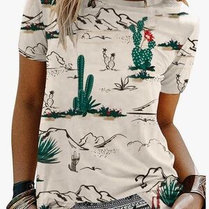 Cactus Graphic T shirt Women Sz small. NWOT